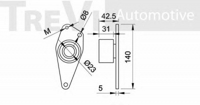 TREVI AUTOMOTIVE td1083 -  Паразитный / Ведущий ролик, зубчатый ремень